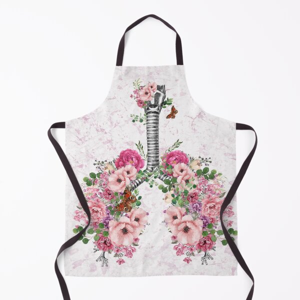 Item preview, lungs,bloom pink roses, anatomy, watercolor designed and sold by Collagedream.