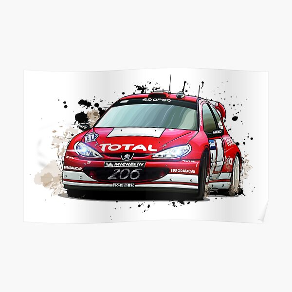Peugeot 206 WRC de Marcus Gronholm Poster