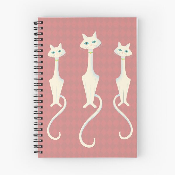 Item preview, Midcentury Modern White Kitty Cat With Blue Eyes designed and sold by BunnyThePainter.