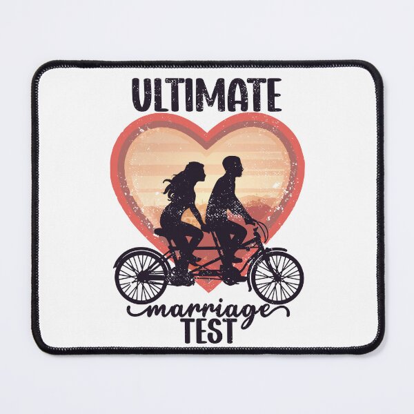 Item preview, Ultimate Marriage Test - couple on a Tandem bike vintage designed and sold by MeringueMango.