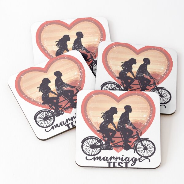 Item preview, Ultimate Marriage Test - couple on a Tandem bike vintage designed and sold by MeringueMango.