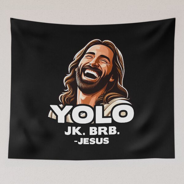 Item preview, YOLO JK BRB Jesus designed and sold by plushism.