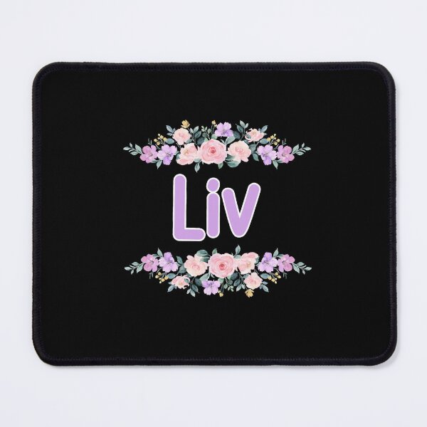 Item preview, Purple Flower Liv Name Label (Black) designed and sold by NormadWorld.