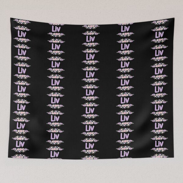 Item preview, Purple Flower Liv Name Label (Black) designed and sold by NormadWorld.