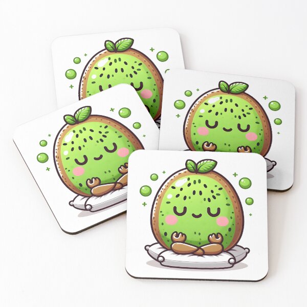 Item preview, Kawaii Kiwi With Meditation Cushion designed and sold by CanvasCutie.
