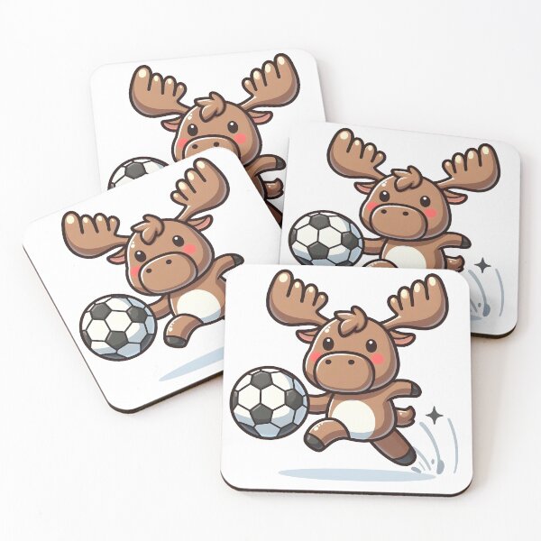 Item preview, Kawaii Moose With Soccer Ball designed and sold by CanvasCutie.