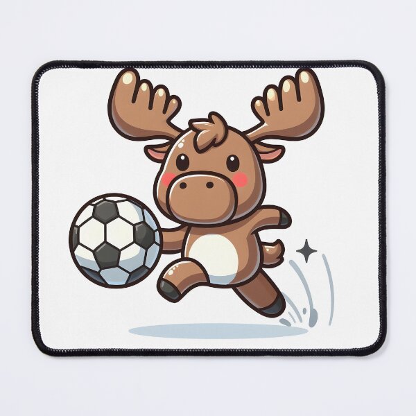 Item preview, Kawaii Moose With Soccer Ball designed and sold by CanvasCutie.
