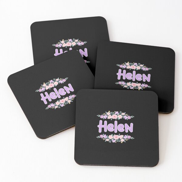 Item preview, Purple Flower Helen Name Label (Black) designed and sold by NormadWorld.