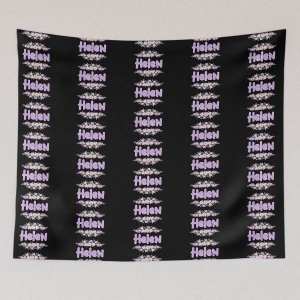Item preview, Purple Flower Helen Name Label (Black) designed and sold by NormadWorld.