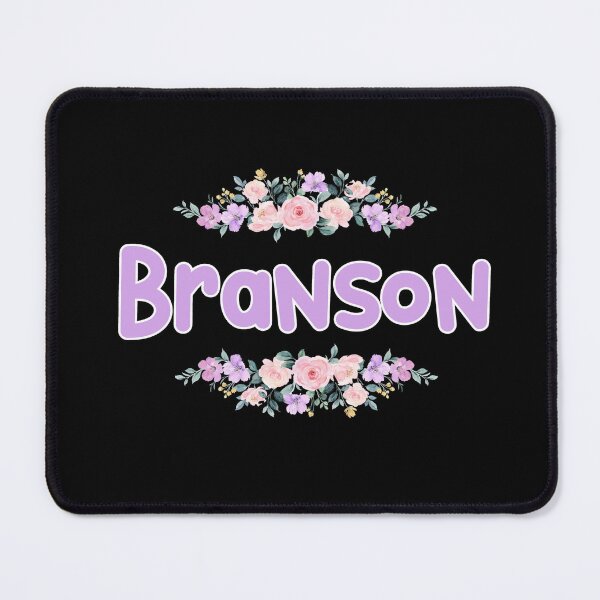 Item preview, Purple Flower Branson Name Label (Black) designed and sold by NormadWorld.