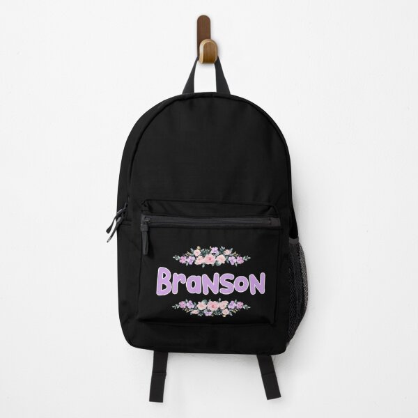 Item preview, Purple Flower Branson Name Label (Black) designed and sold by NormadWorld.
