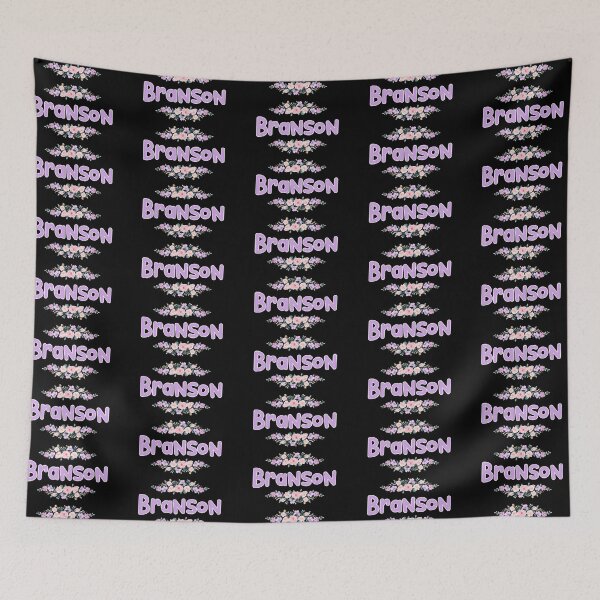 Item preview, Purple Flower Branson Name Label (Black) designed and sold by NormadWorld.