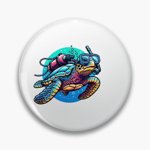 Item preview, scuba diving turtle  designed and sold by schoolarts.