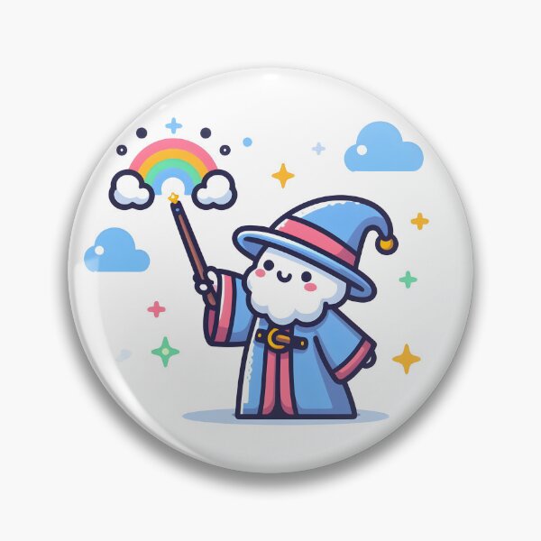 Item preview, Kawaii Wizard With A Robe And A Magic Wand designed and sold by CanvasCutie.