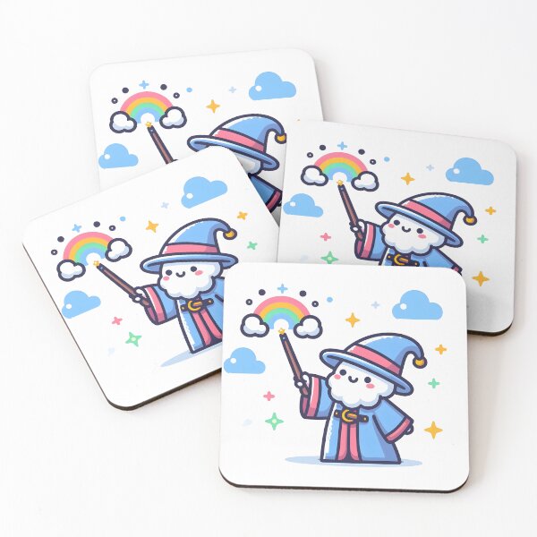 Item preview, Kawaii Wizard With A Robe And A Magic Wand designed and sold by CanvasCutie.