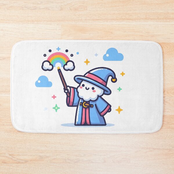 Item preview, Kawaii Wizard With A Robe And A Magic Wand designed and sold by CanvasCutie.