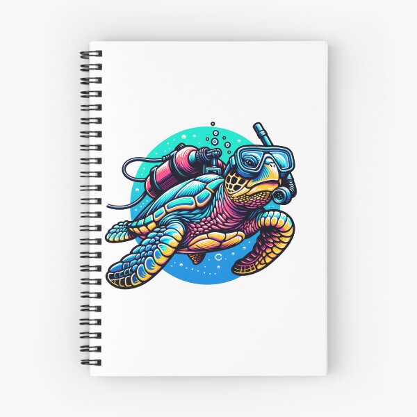 Item preview, scuba diving turtle  designed and sold by schoolarts.