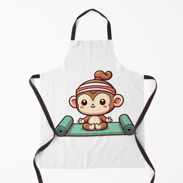 Item preview, Kawaii Monkey With Yoga Mat designed and sold by CanvasCutie.