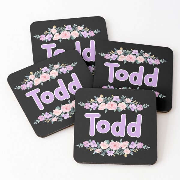Item preview, Purple Flower Todd Name Label (Black) designed and sold by NormadWorld.