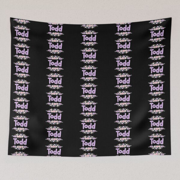 Item preview, Purple Flower Todd Name Label (Black) designed and sold by NormadWorld.