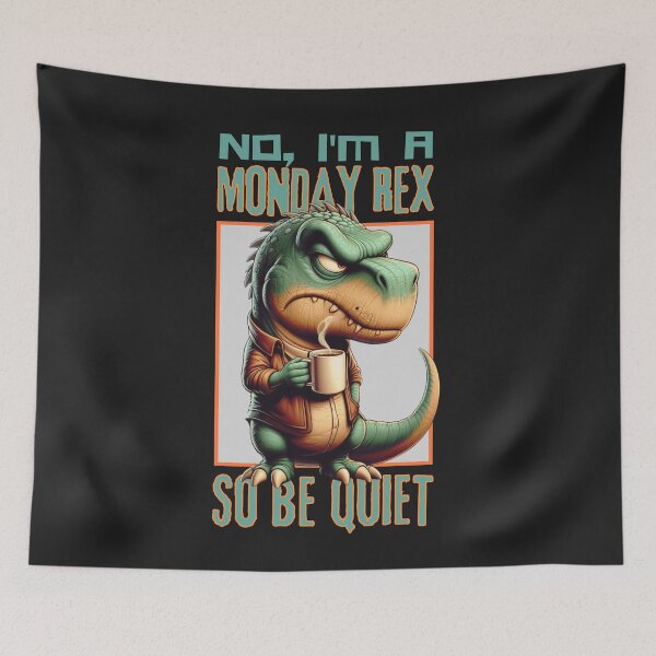 Item preview, A cool and funny T-rex drinking coffee on a monday designed and sold by Animal world designs.