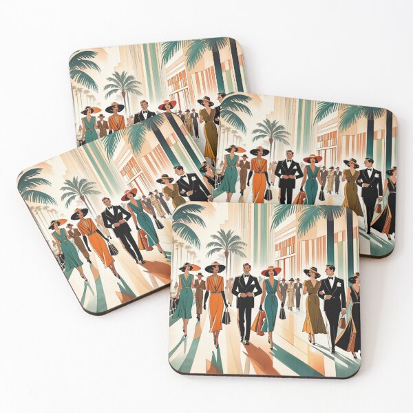Item preview, art deco promenade scene designed and sold by tatty58.
