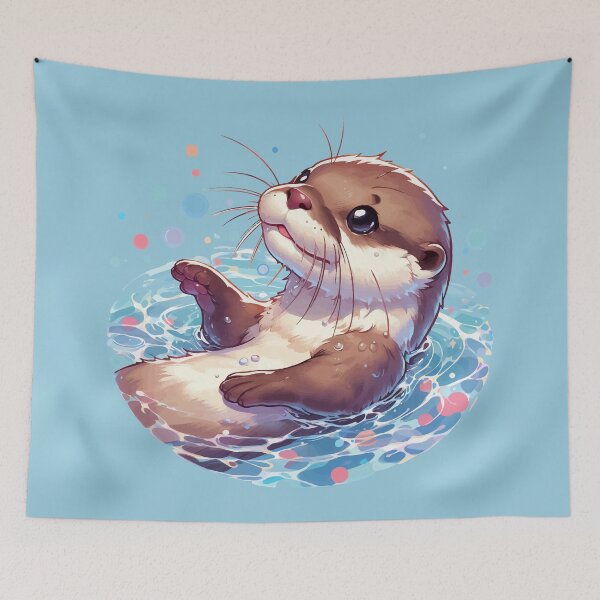 Item preview, Kawaii Anime Otter Take Bubble Bath designed and sold by TomFrontierArt.