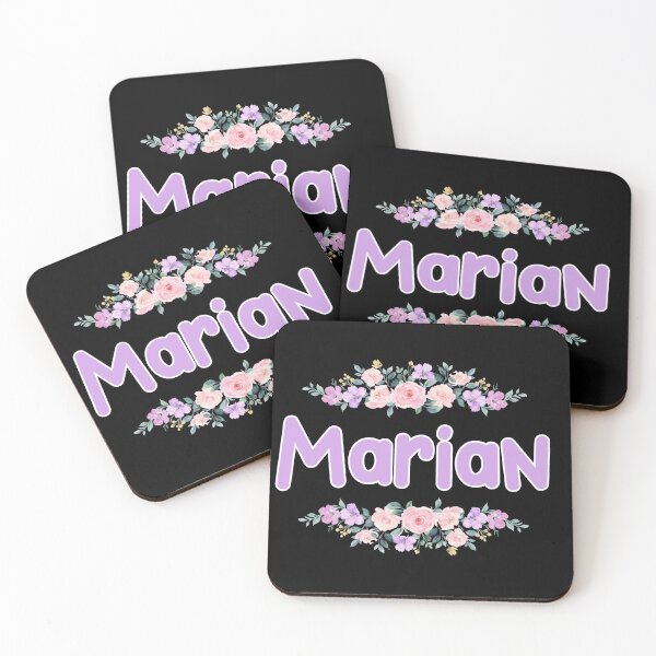 Item preview, Purple Flower Marian Name Label (Black) designed and sold by NormadWorld.