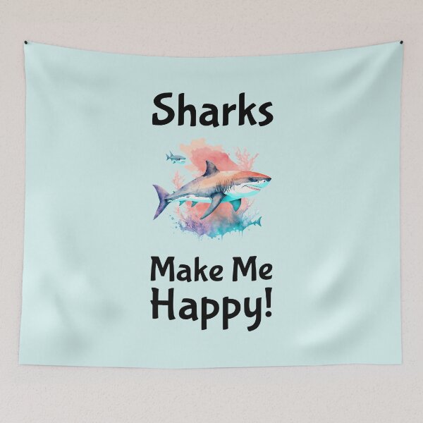 Item preview, Sharks Make Me Happy and Sticker Pack designed and sold by ShamblesShirts.