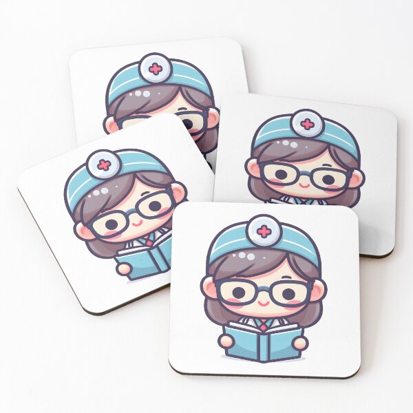Item preview, Kawaii Doctor With Glasses Reading designed and sold by CanvasCutie.