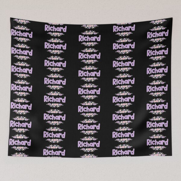 Item preview, Purple Flower Richard Name Label (Black) designed and sold by NormadWorld.
