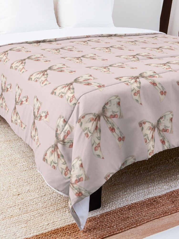 Disover Coquette Cherry Bow Kawaii Aesthetic Quilt