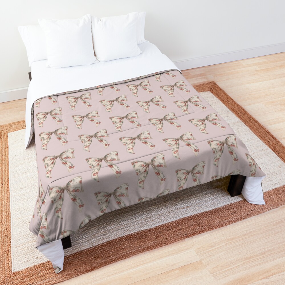 Discover Coquette Cherry Bow Kawaii Aesthetic Quilt