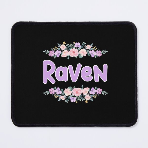 Item preview, Purple Flower Raven Name Label (Black) designed and sold by NormadWorld.