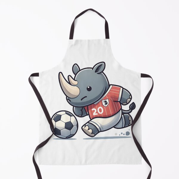 Item preview, Kawaii Rhino Playing Soccer With A Soccer Jersey designed and sold by CanvasCutie.
