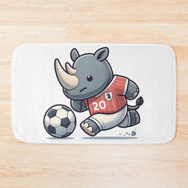 Item preview, Rinoceronte Kawaii Jugando Al Fútbol Con Una Camiseta De Fútbol designed and sold by CanvasCutie.