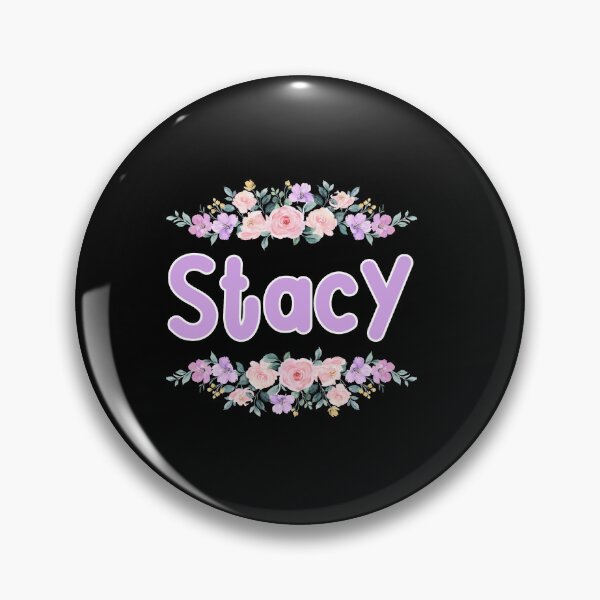 Item preview, Purple Flower Stacy Name Label (Black) designed and sold by NormadWorld.