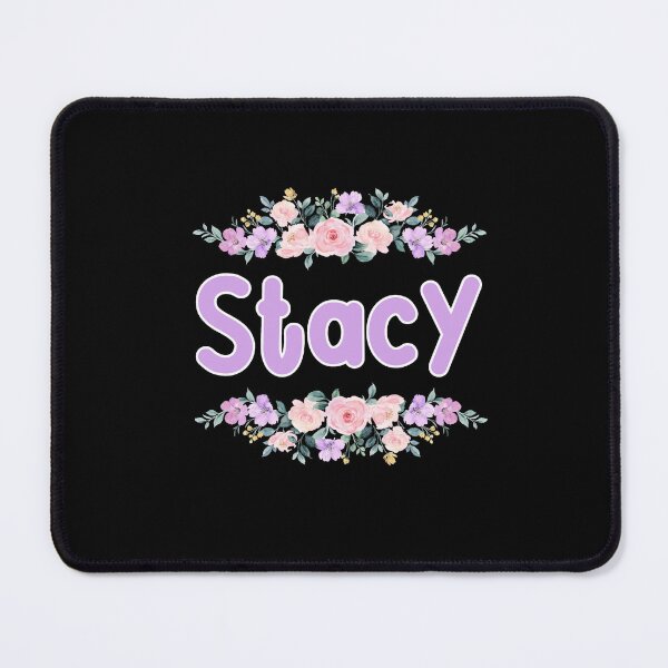Item preview, Purple Flower Stacy Name Label (Black) designed and sold by NormadWorld.