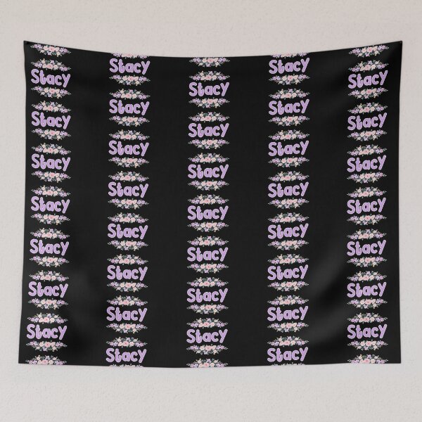 Item preview, Purple Flower Stacy Name Label (Black) designed and sold by NormadWorld.