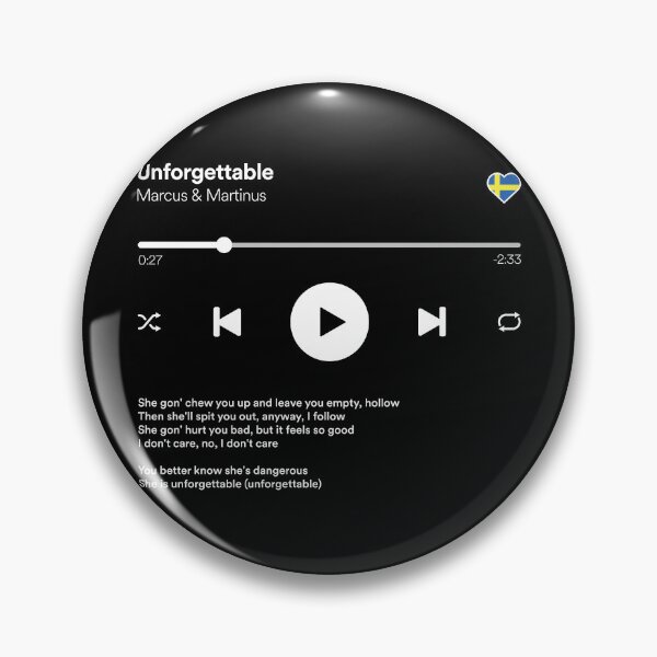 Item preview, Unforgettable - Marcus & Martinus - Eurovision 2024 Sweden - Media Player Mockup - Melodifestivalen Winner 2024 designed and sold by Vision-Tees.