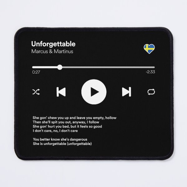 Item preview, Unforgettable - Marcus & Martinus - Eurovision 2024 Sweden - Media Player Mockup - Melodifestivalen Winner 2024 designed and sold by Vision-Tees.