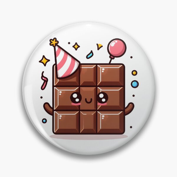 Item preview, Kawaii Chocolate With Party Hat designed and sold by CanvasCutie.