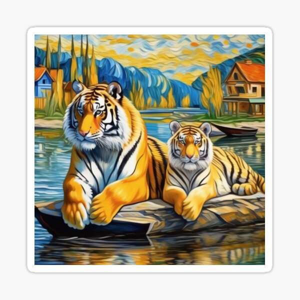 "Majestic Tiger at Villages River Bend Zoo Pals" Sticker for Sale by