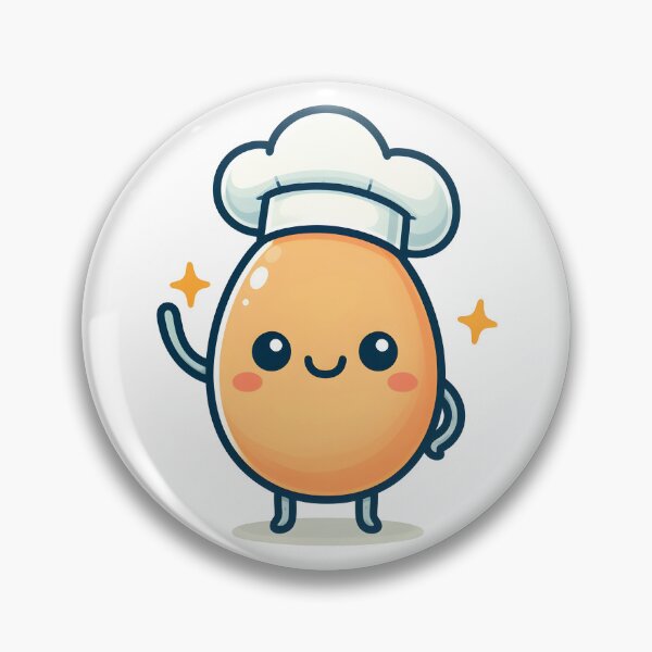 Item preview, Kawaii Egg Waving Hello Wearing A Chef'S Hat designed and sold by CanvasCutie.