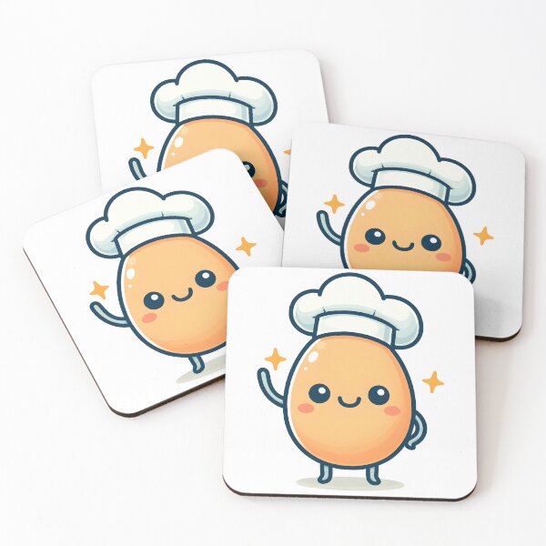 Item preview, Kawaii Egg Waving Hello Wearing A Chef'S Hat designed and sold by CanvasCutie.