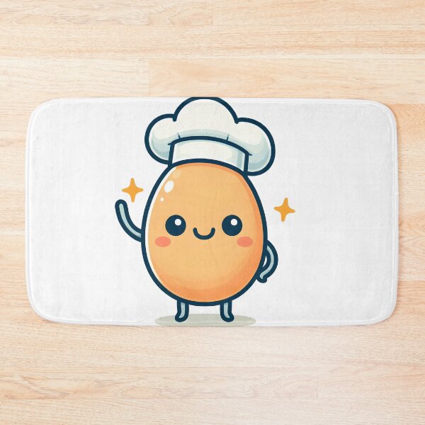Item preview, Kawaii Egg Waving Hello Wearing A Chef'S Hat designed and sold by CanvasCutie.