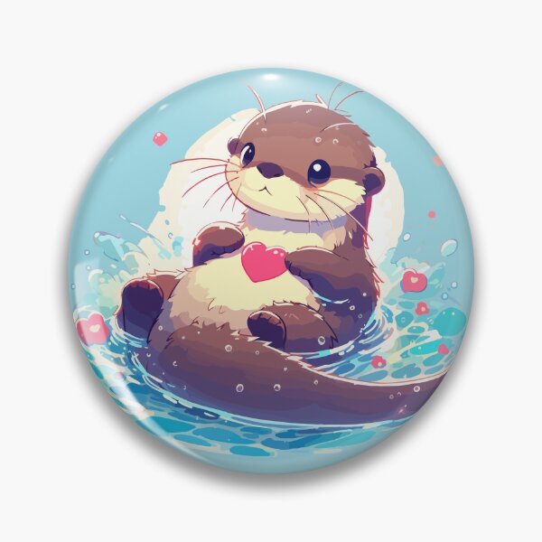 Item preview, Kawaii Anime Love Otter Bath  designed and sold by TomFrontierArt.