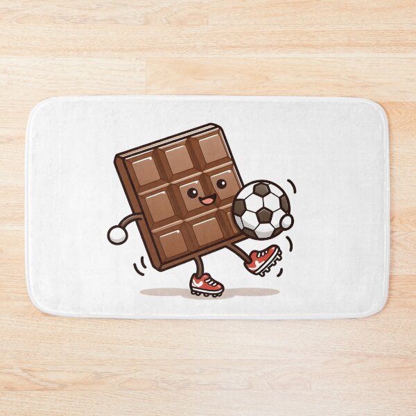 Artikelvorschau, Kawaii-Schokolade mit Fußballschuhen, die Fußball spielen entworfen und verkauft von CanvasCutie.