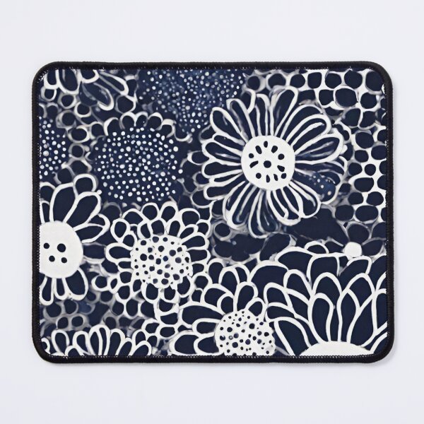 Item preview, Flowers dot paint art in blue and white pattern designed and sold by NingningS.