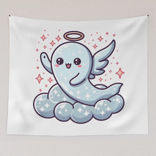 Item preview, Kawaii Sparkling Banshee Waving From Shimmering Cloud designed and sold by CanvasCutie.